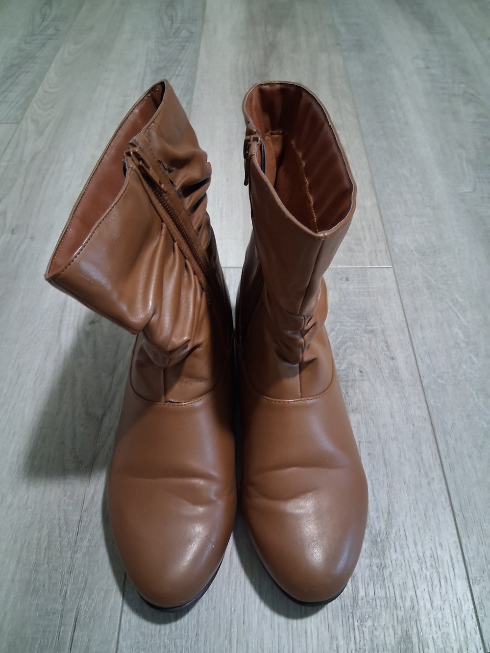 comfortview Tan Brown Mid-Calf Ankle Boots